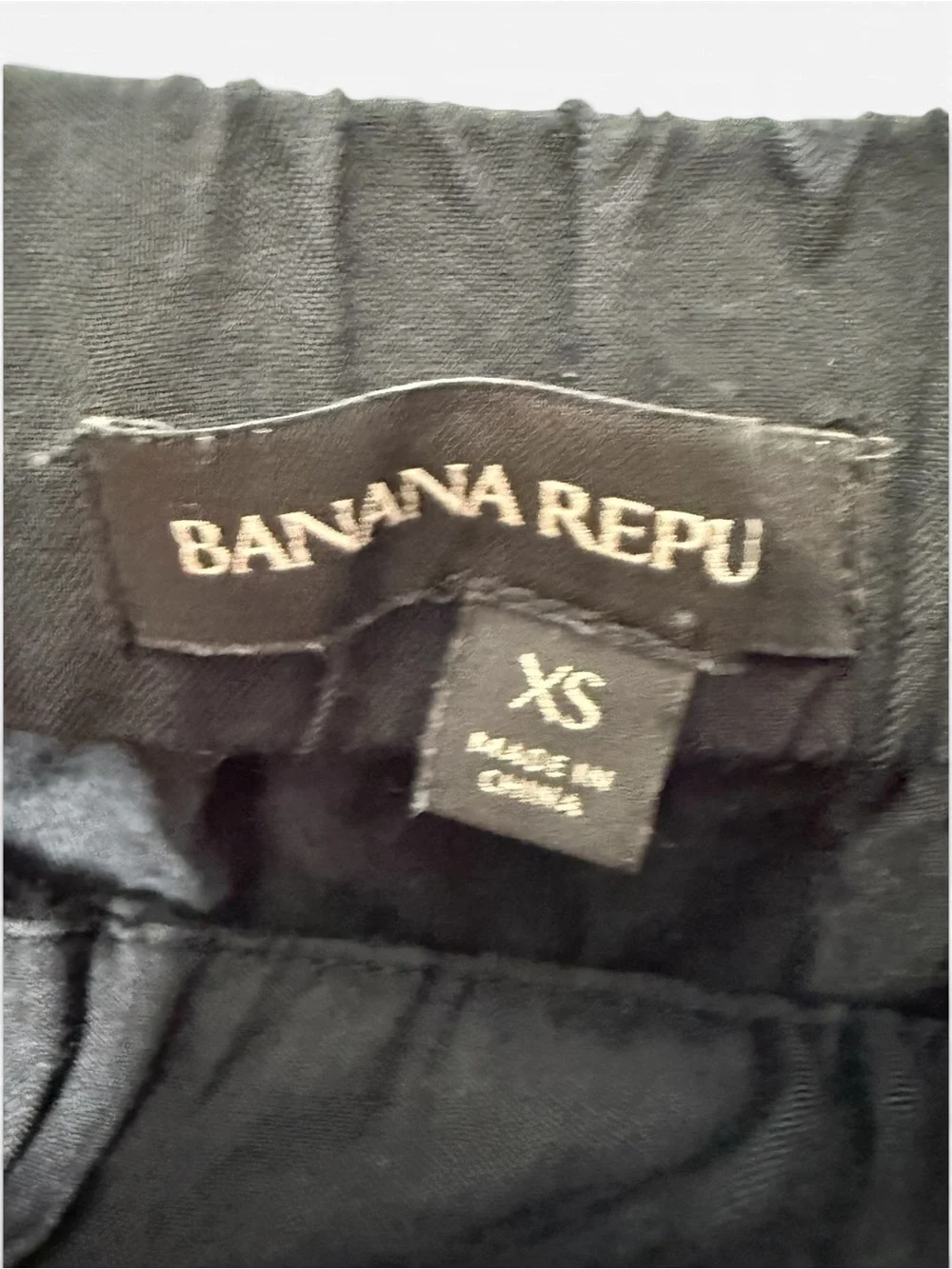 Banana Republic Black XS Drawstring Pull-On Skirt